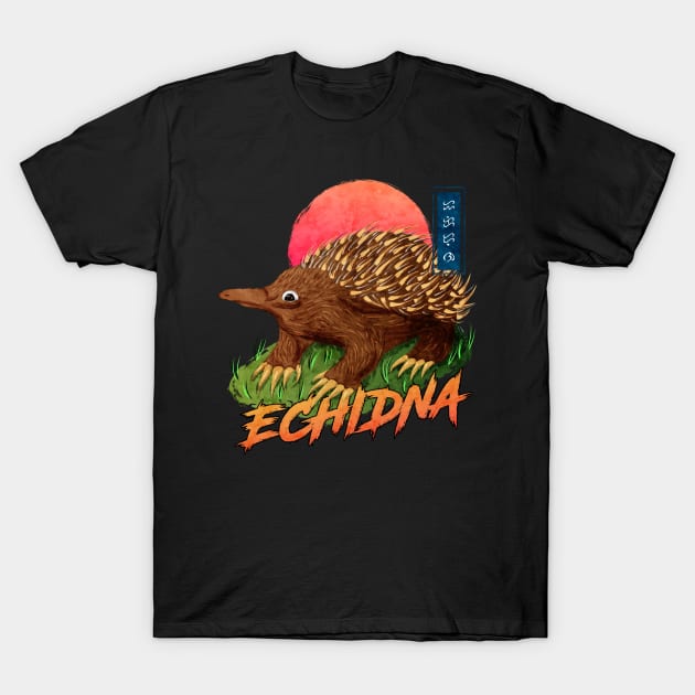 Echidna - Black T-Shirt by Thor Reyes